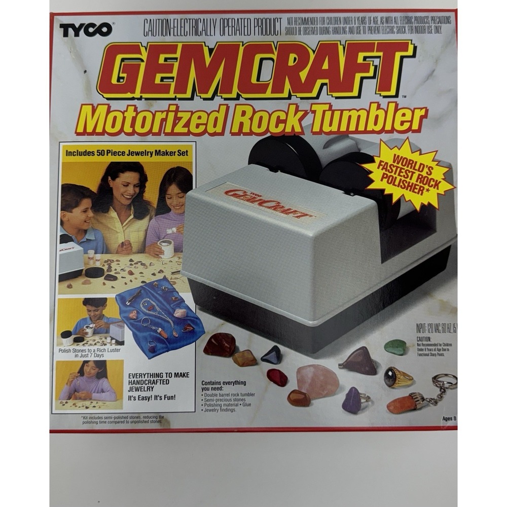 Tyco GemCraft Motorized Rock Tumbler Jewelry Maker Kit Model 7406 Vintage 1991